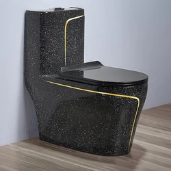 Hot sale ceramic sanitary ware toilet bowl luxury bathroom gold toilet commode wc black gold ceramic toilet