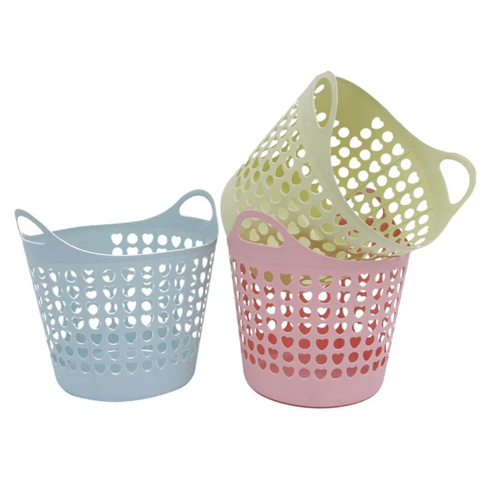 Hotsell custom logo flexible home bathroom cloth mesh storage plastic baskets organization