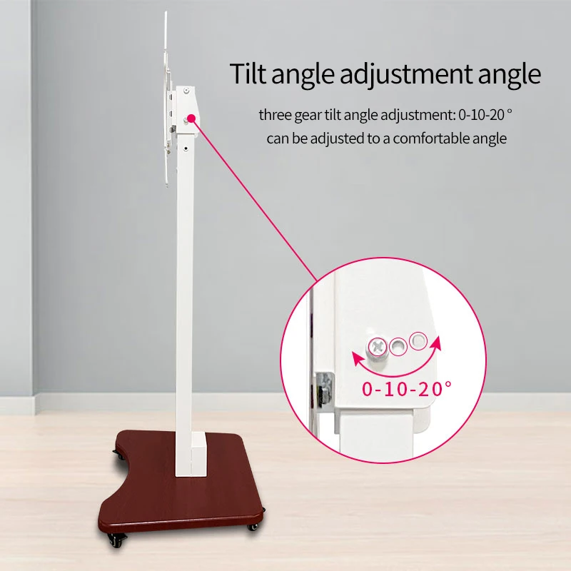 Versatile TV Stand Compact Steel Height Adjustable Mobile TV Mount Cart Live Broad Cast AV Shelf