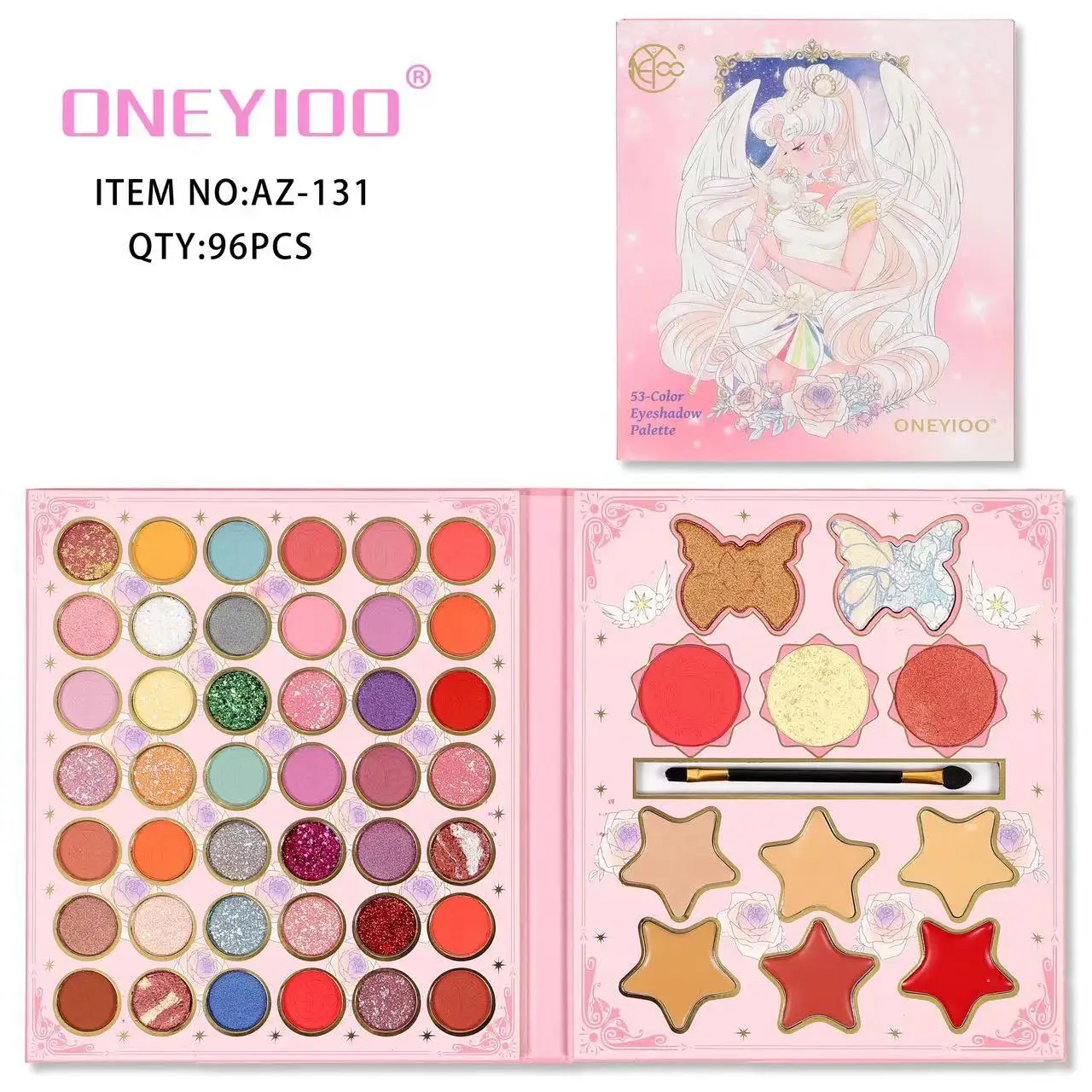 New Arrival Beautiful Girls Eyeshadow  Pearly Matte Multi-functional Eyeshadow Palette with Brush