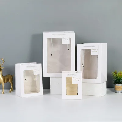 Spot Custom Logo Florist Shop Packaging Gift Bag Transparent Fresh Flower Gift Bag Packaging With Souvenir Window