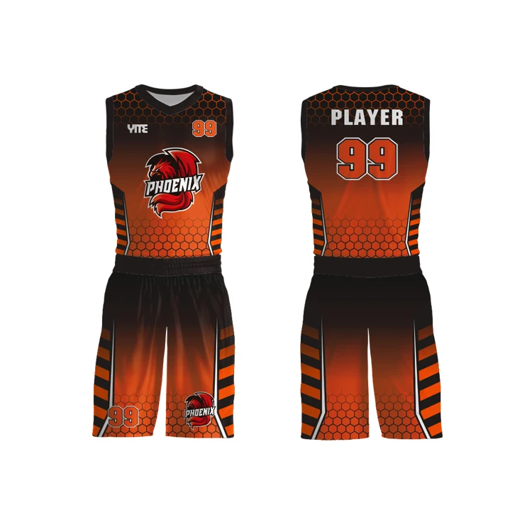 2024 Wholesale cheap black basketball jersey set printed training orange basketball uniforms