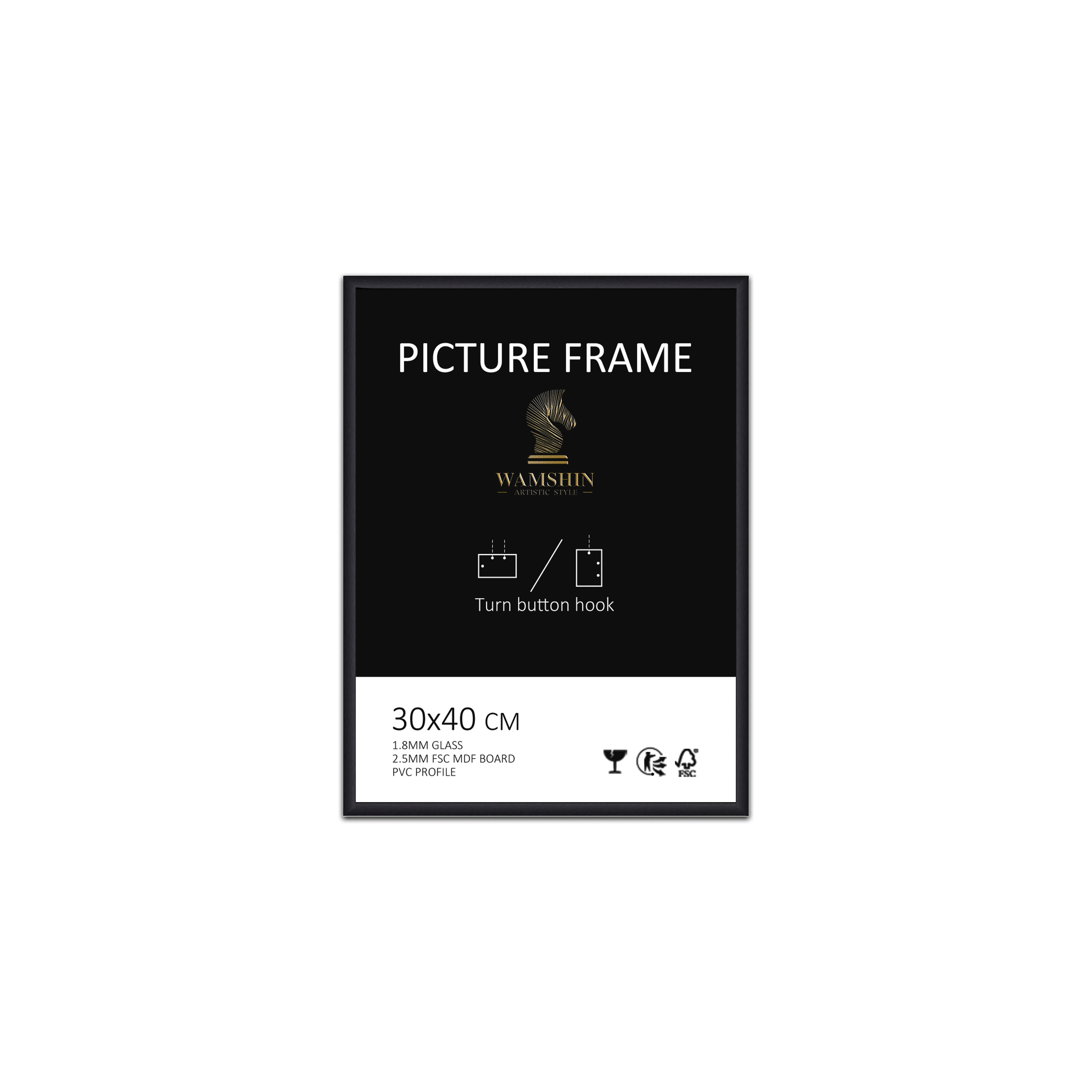 Custom Sized A1 A2 A3 A4 A5 Plastic Black Framed Sublimation Art Picture Photo Wall Poster Frames For Display Hanging