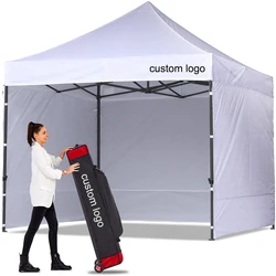 10x10 Steel Tube Oxford, Foldable Show Garden Gazebo Tent With Sidewalls Portable Folding Canopy Business work Outdoor Beach/
