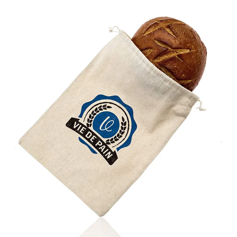 Reusable 100% cotton eco cotton bread bag canvas bag laundry handbag dust bag cotton with drawstrings