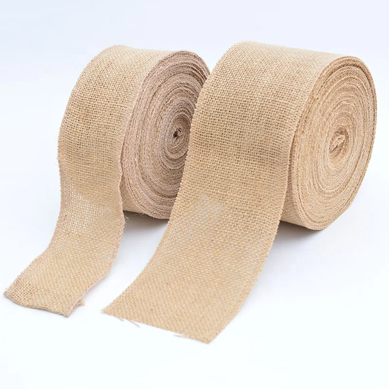 2 м из натурального джута Мешковина мешковиной лентой рулонов в винтажном стиле, рустикальная свадьба украшение Рождественские подарочные фестиваль Вечеринка домашний декор