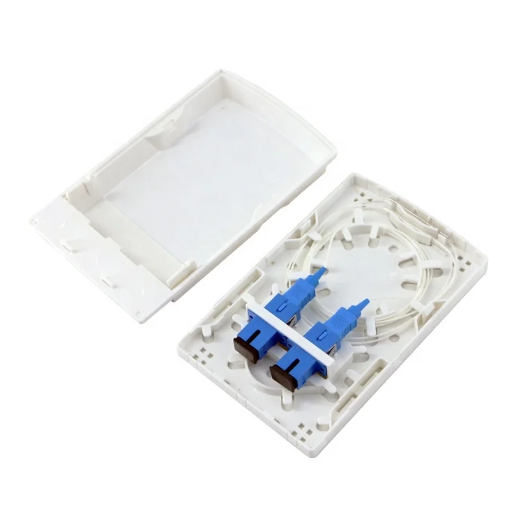 indoor 2 core fiber termination box optical mini wall outlet faceplate 2 port socket Mini ODF Box