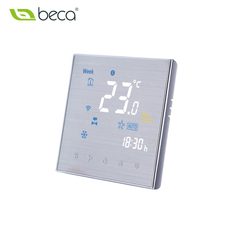 220 В регулятор температуры катушки вентилятора система охлаждения HVAC Bms FCU черный цифровой ЖК-контроллер поддерживает Alexa