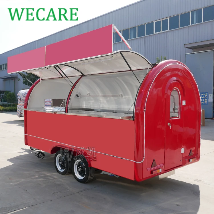 Wecare Food Car Coffee Trailers Concession Food Trailer Ice Cream Truck Hot Dog Cart