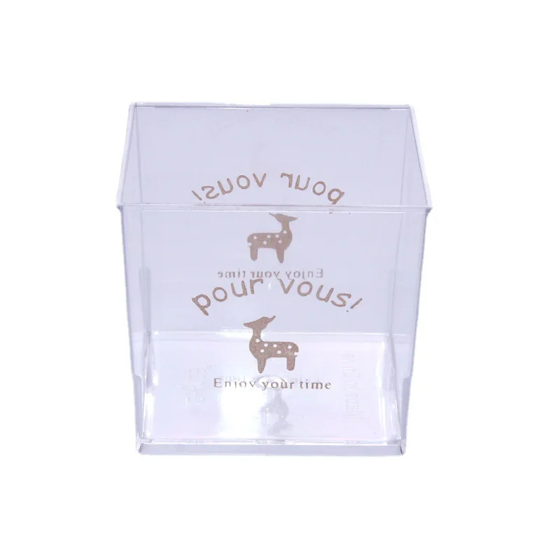 150ml clear square ice cream jelly pudding disposable food grade plastic mousse cake cups