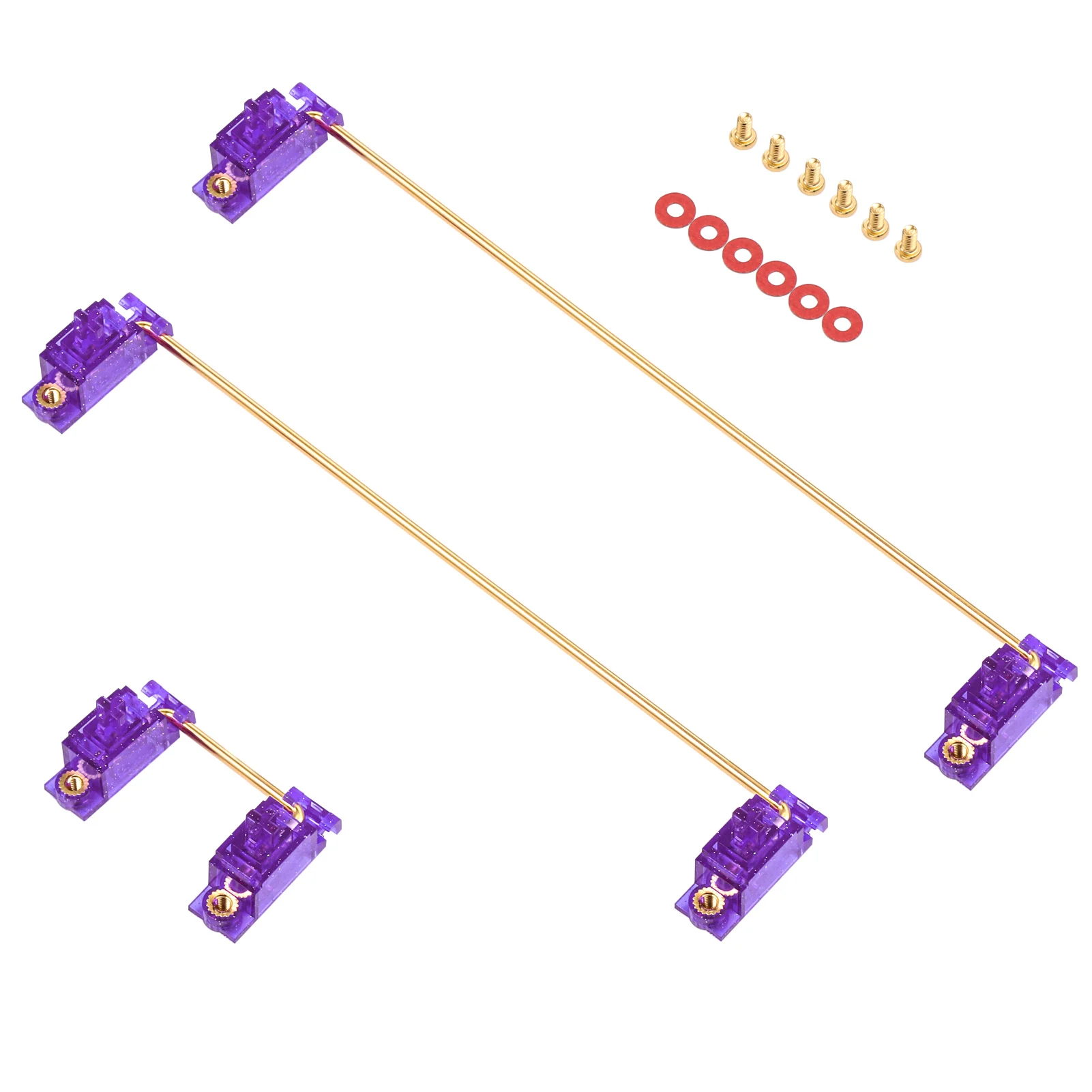 DUROCK V2 Stabilizers Screw in PCB Mount Stabilizers V2.5 Game Boy Purple Stabilisers with 3U 2U 6.25U 7U Gold Plated Wires Stab