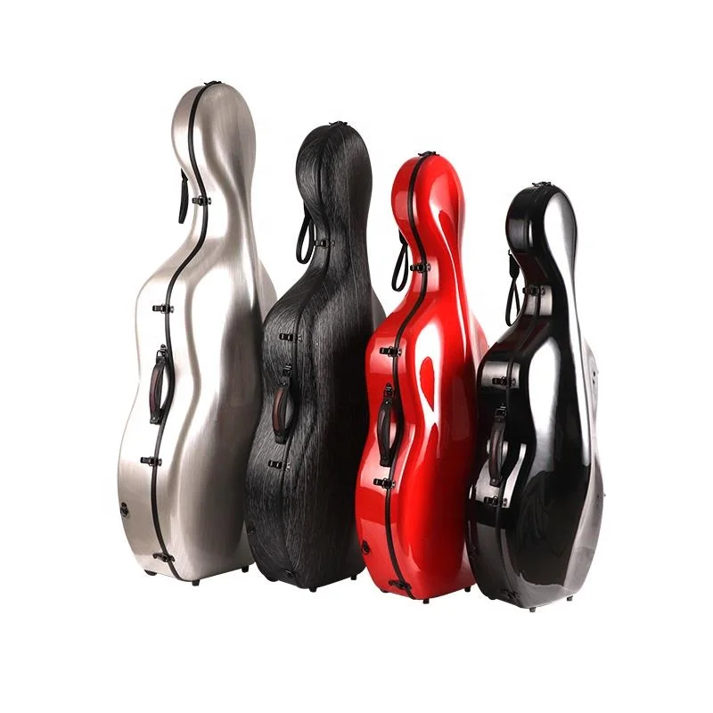High Quality Custom OEM  colourful composite layers of fiberglass aviation foam and polycarbonate  cello case  4/4 3/4 1/2 1/4