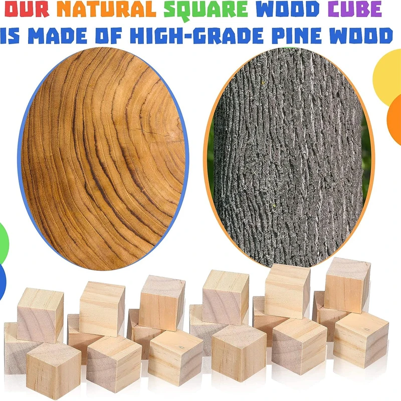 1 дюйм пустые деревянные кубики из натуральной сосны квадраты массива дерева для творчества искусство тяга живопись подарки незаконченные блоки