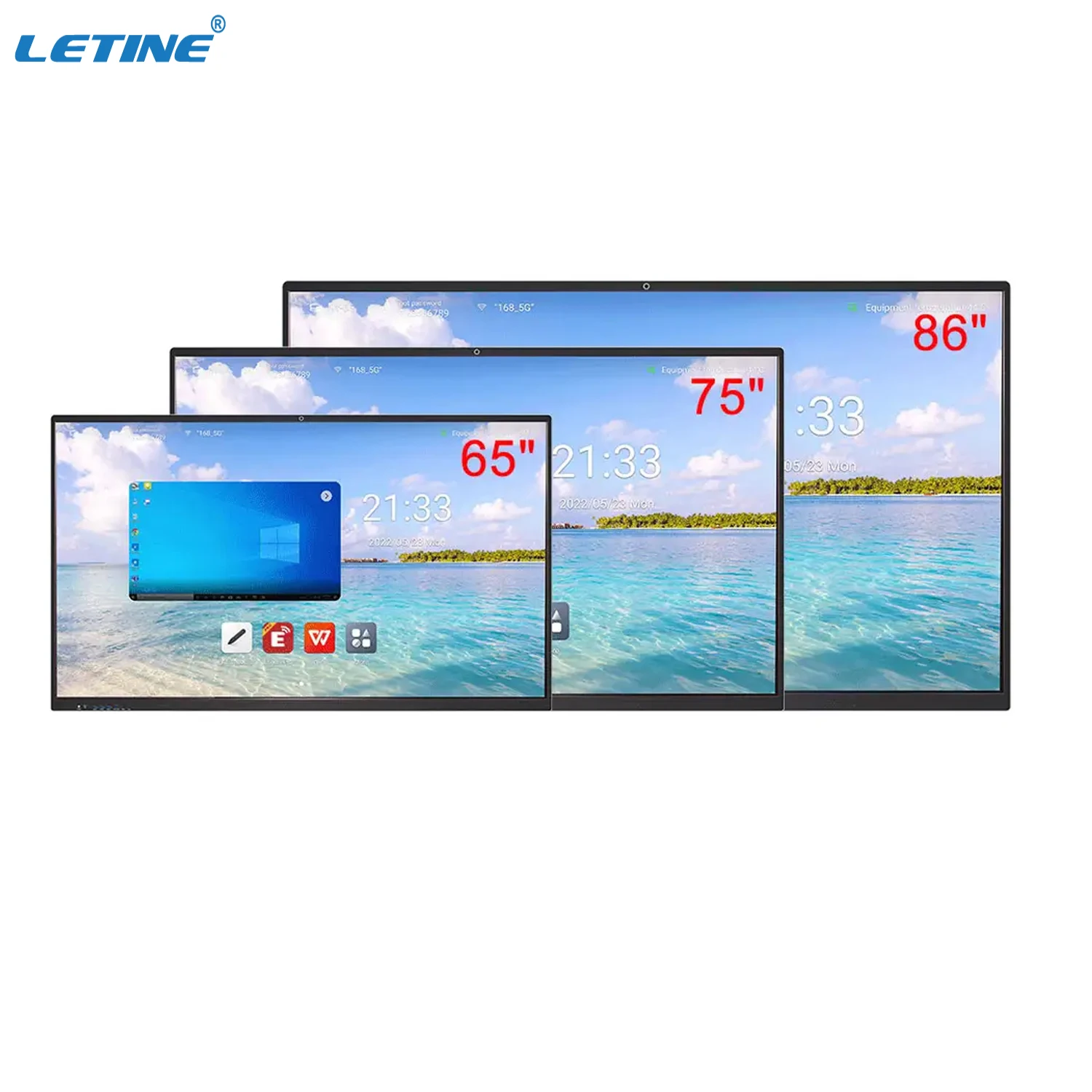 65 75 85 98 Inch School Education Equipment IR Touch Screen 4K Display All in One PC Smart Digital Board Interactive Whiteboard