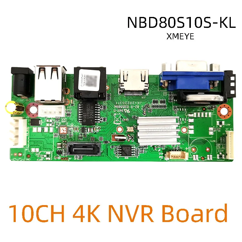 Accessories Security OEM Software CMS 4K Mainboard XMEYE CCTV NVR Mother Board 10CH h.265 XM PCB NVR Board