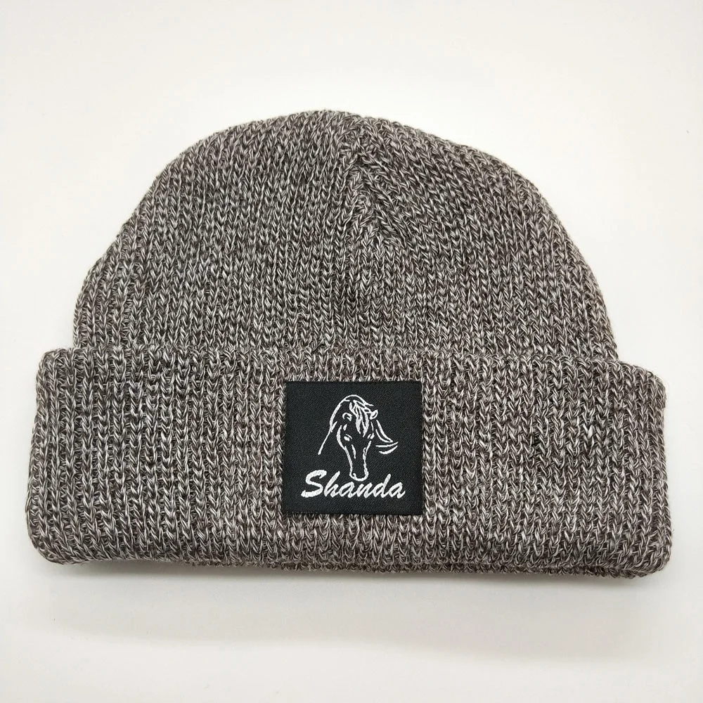 Knit Heather Brown Streetwear Sailor Short Mini Fisherman Beanie for Men Mini Fisherman Beanie Hats