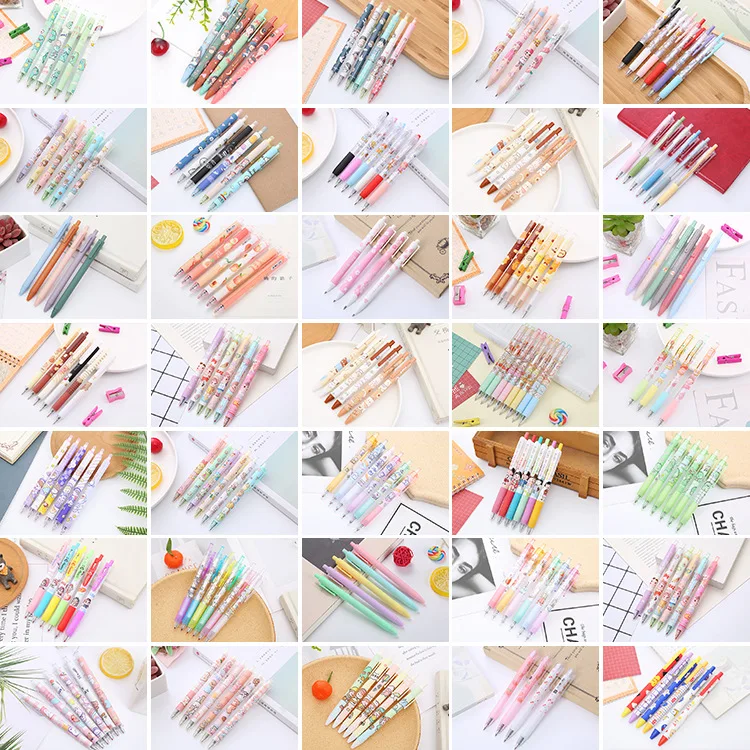 Plastic Cartoon Kawaii Ball Point Pens Wholesale Custom Printed Cute Ballpoint Pen For School