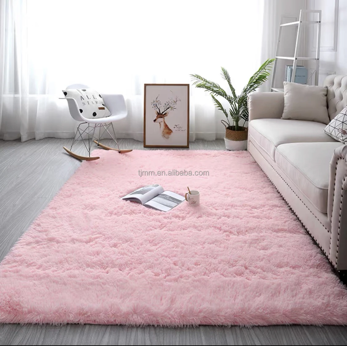 Classic Shaggy Plain Carpet Made in China Modern Fluffy Long Pile Carpets