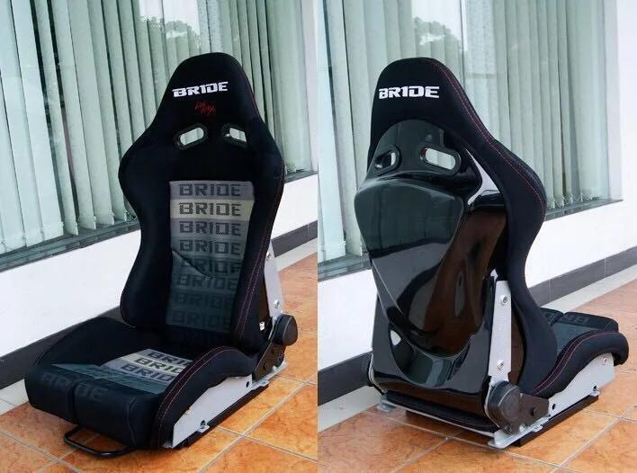 Sport Seats Reclinable Clothes/Blue Strip Left/Right Racing Bucket Seats Slider