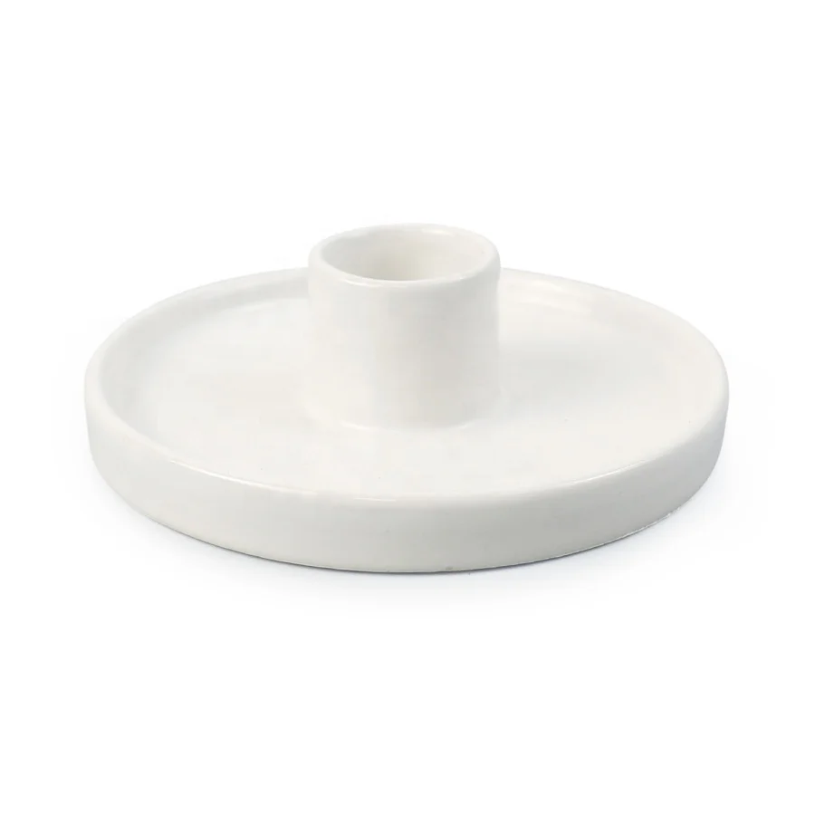 Оптовая продажа Белый цилиндрический керамический подсвечник чайный светильник для домашнего свадебного декора