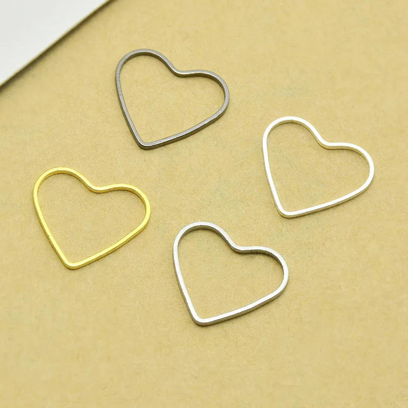 Copper diy jewelry material real gold plated love heart water drop star pendant color preservation golden pendant