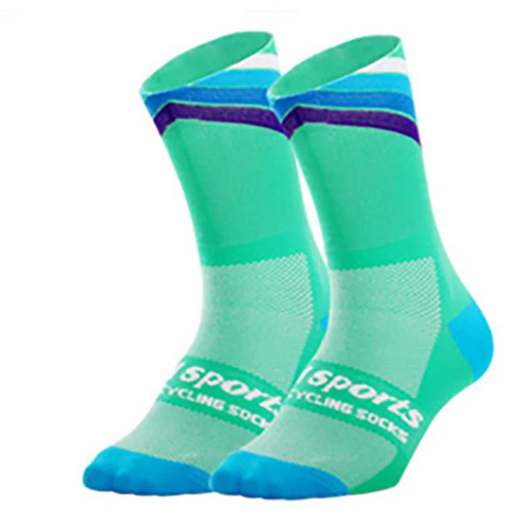 
2021 Logo Custom Unisex Breathable Firm Compression Fit Tall Crew Cycling Socks 