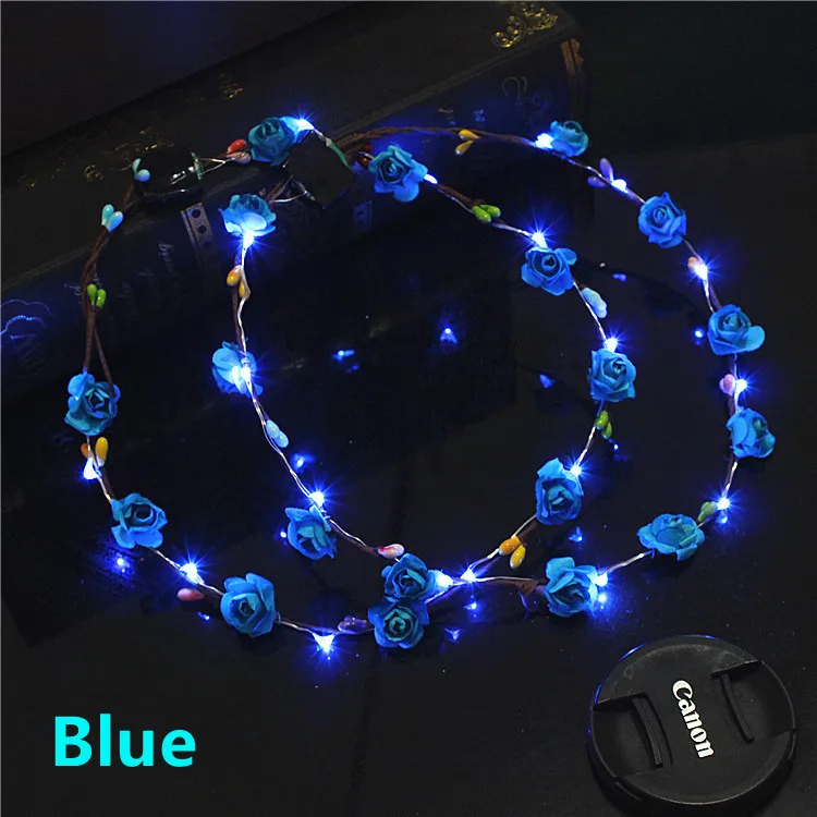 Flashing flower crown headbands party women hair accessories Led garland for party festival