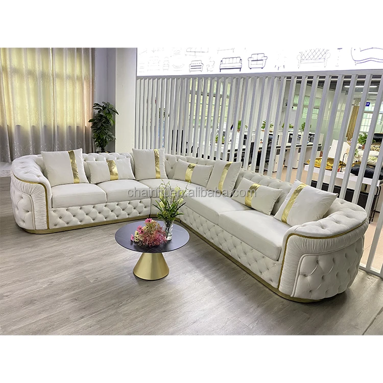 High quality american style Button Tufted Sofa Set Design For Living Room Sofa