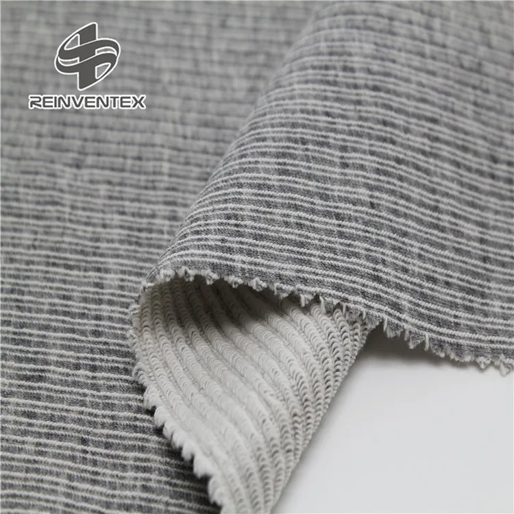 
3011 Custom design soft touch cloth cotton 100 vertical stripe french terry fabric for garment 