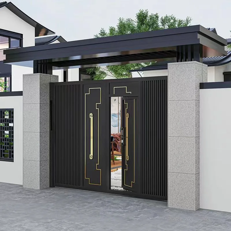Luxury design round style main gate front security steel door villa  luxury villa smart door lock metal door for villa