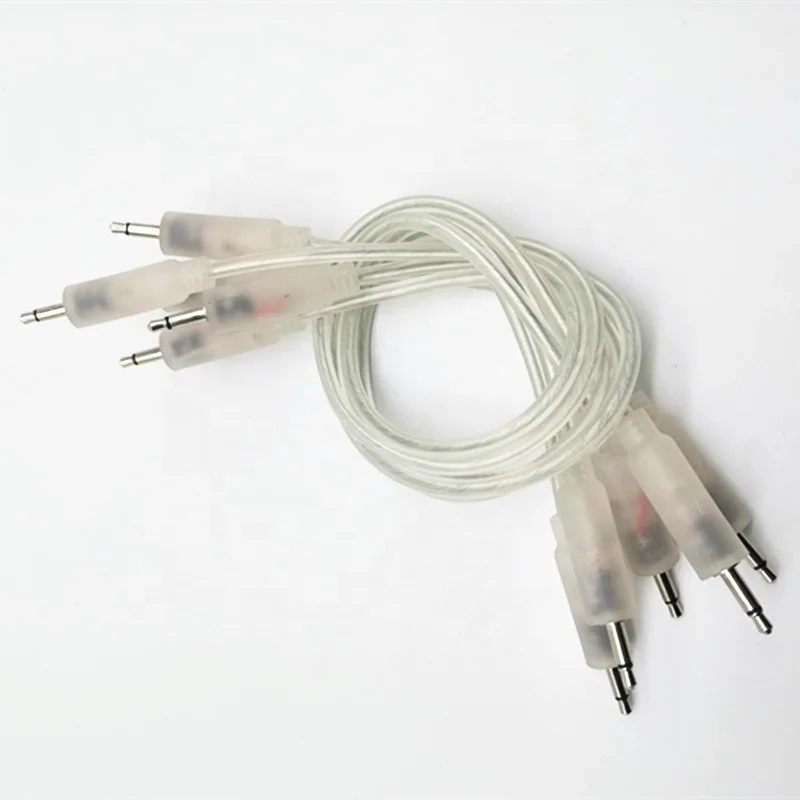 Alibaba custom 3.5mm mono to 1/8' TS  Green/Red lighting LED 3.5mm eurorack patch cable for modular synthesizer