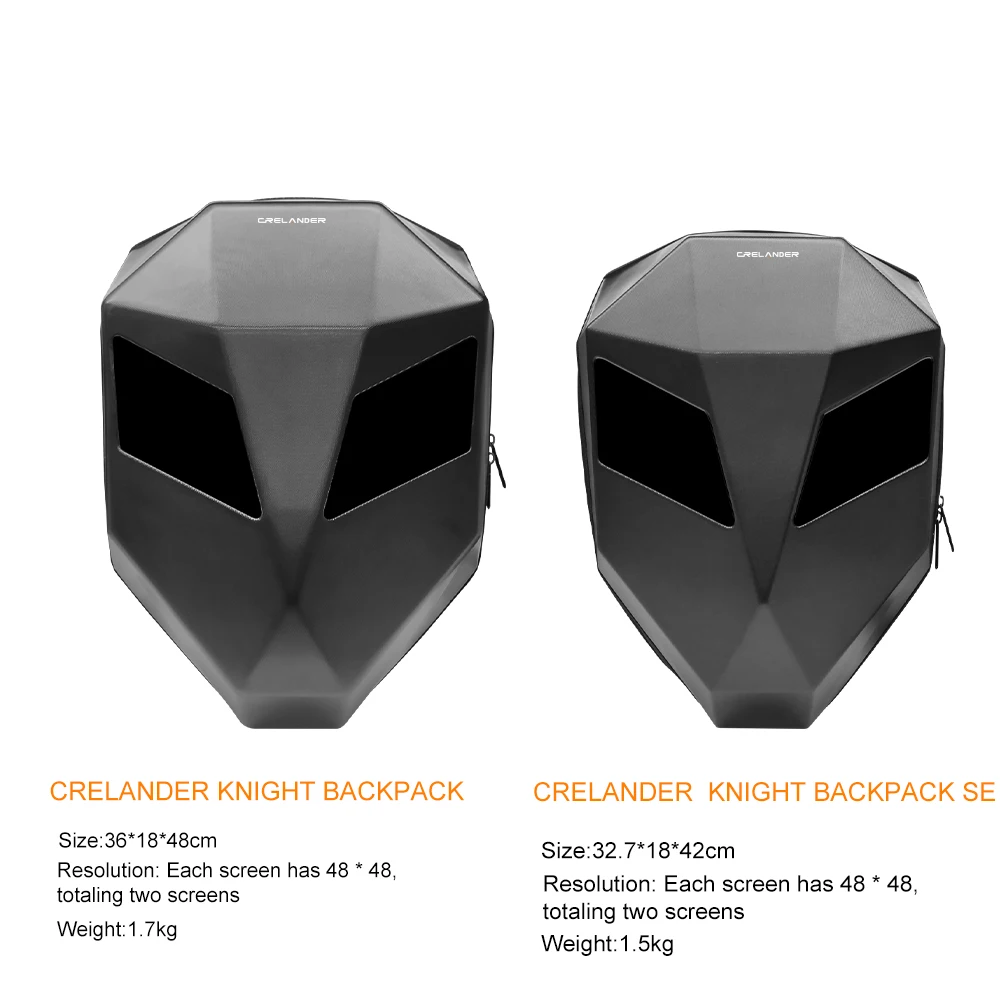 CRELANDER LED Bag Waterproof Motorbike Motorcycle Riding Backpack Smart APP Control Black LED Knight Backpack Eyes mochila led