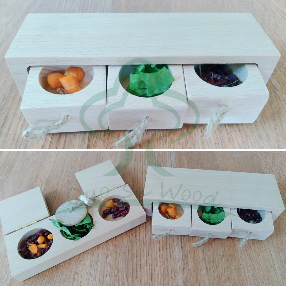 Bamboo Rat Enrichment Foraging Toys for Small Animals,hamster guinea pig chew toys Interactive Hide Treats Puzzle Snuffle Game