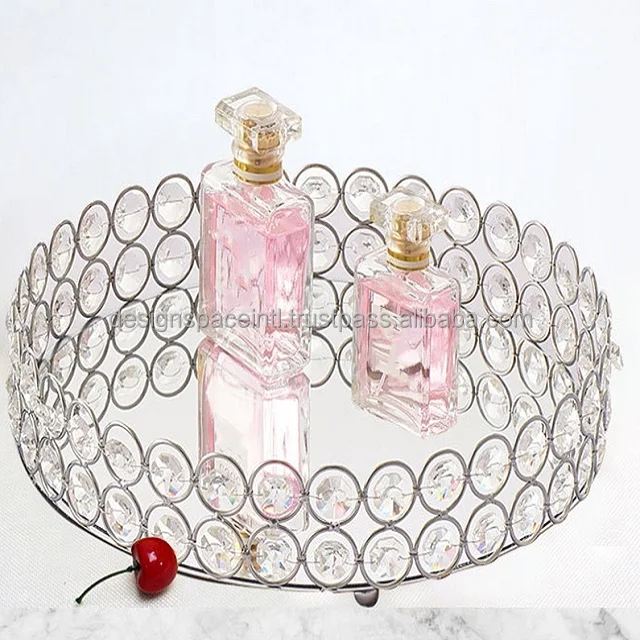 Stylish Crystal Beaded Tray for Serving with suitable price
