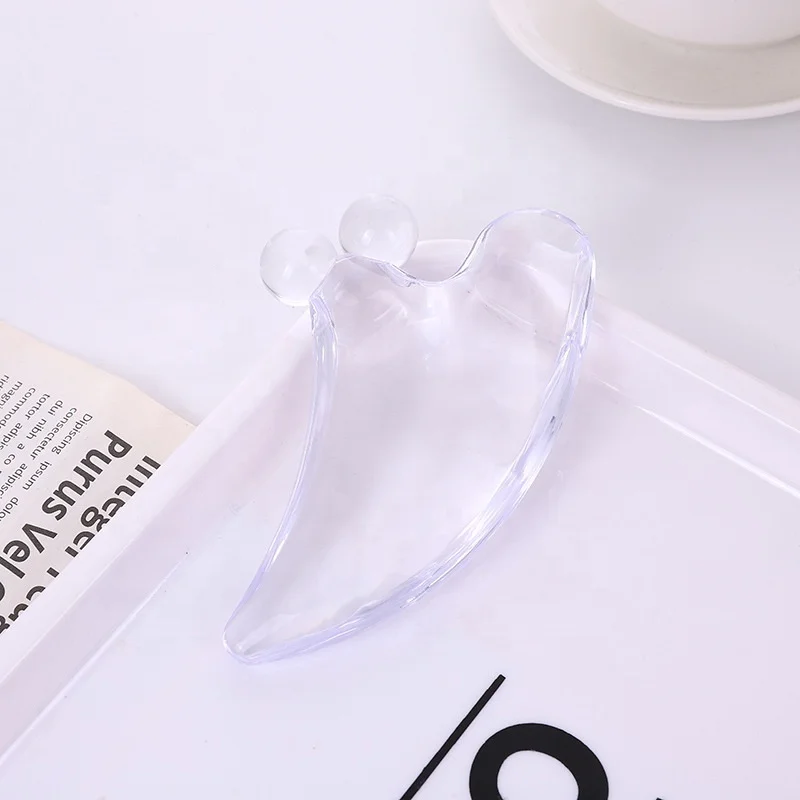 Wholesale Transparent Heart Shape Face Massager Guasha Scraping Tools Facial Care Resin Tools