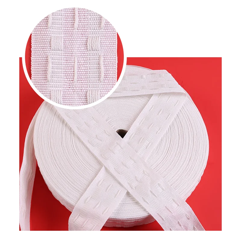 Hot-selling 5cm white shrink belt 100% polyester curtain tape for home use