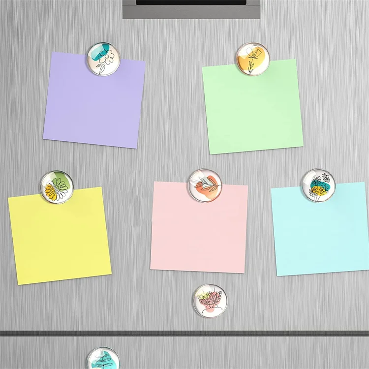 16pcs Refrigerator Magnets, Glass Crafts Crystal Glass Animal&Plant Pattern Fridge Magnets for Home Dec