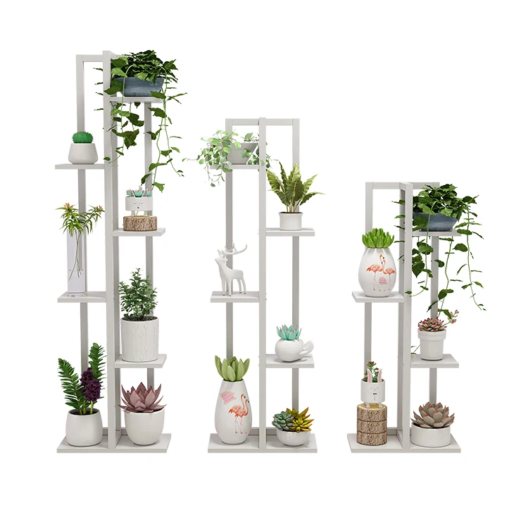 Multilayer Golden Outdoor Indoor Balcony Flower Rack Wedding Decoration Metal Display Flower Stand