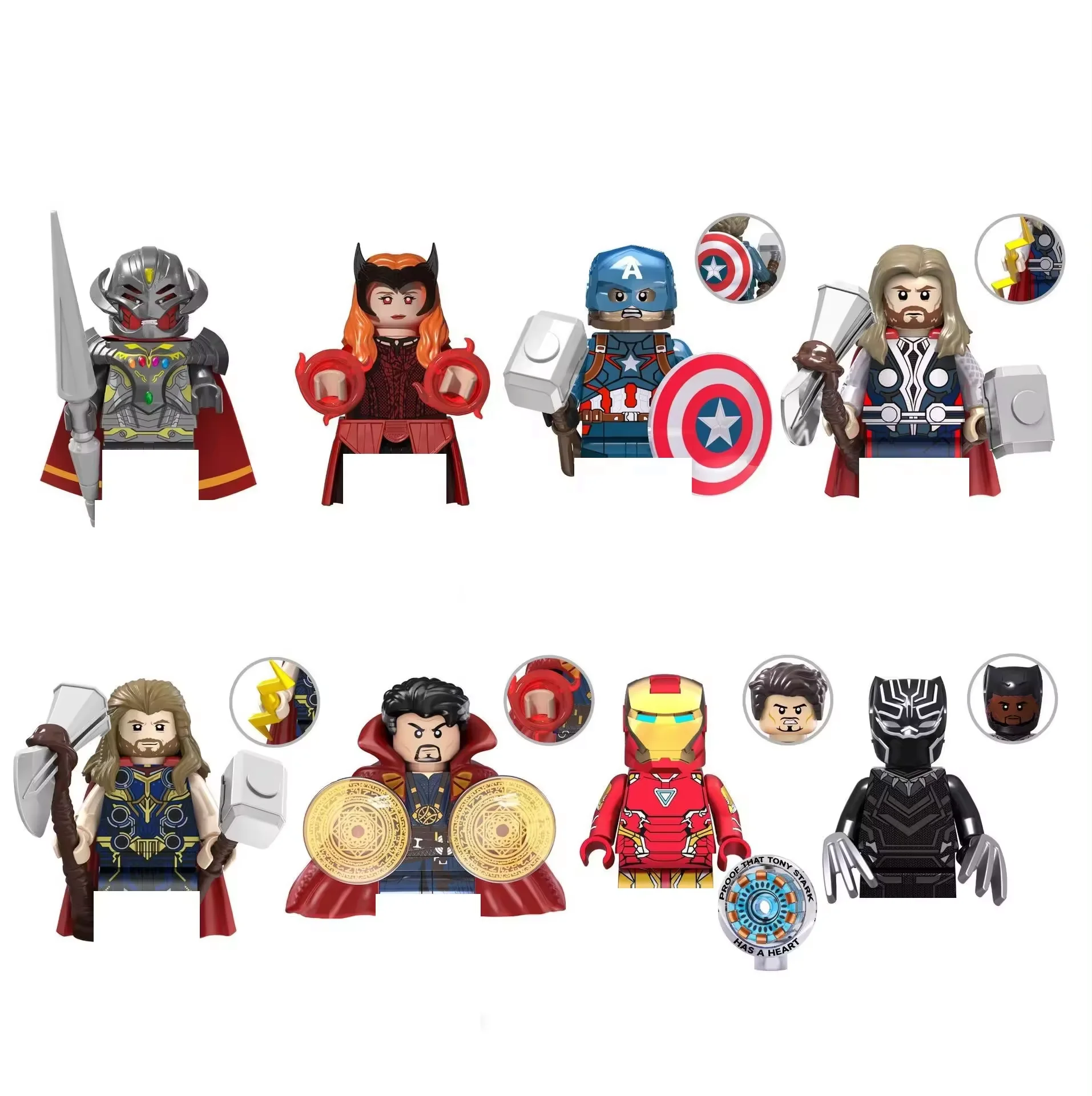 Super Series Action Figures Mini Bricks Building Blocks Plastic Collectible Toys