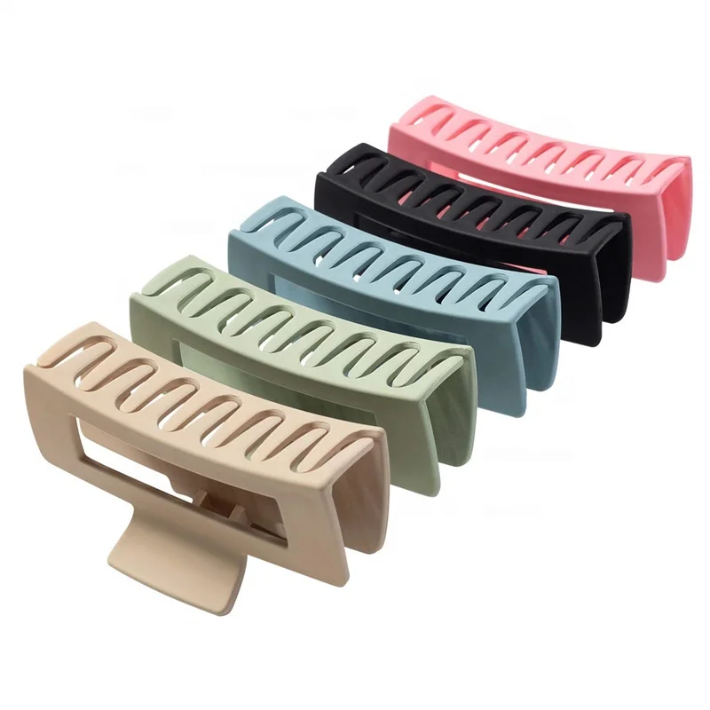 11cm jumbo mat hair claws clip accessories women solid color plastic extra large rectangle matte hair claw clips for thick hair