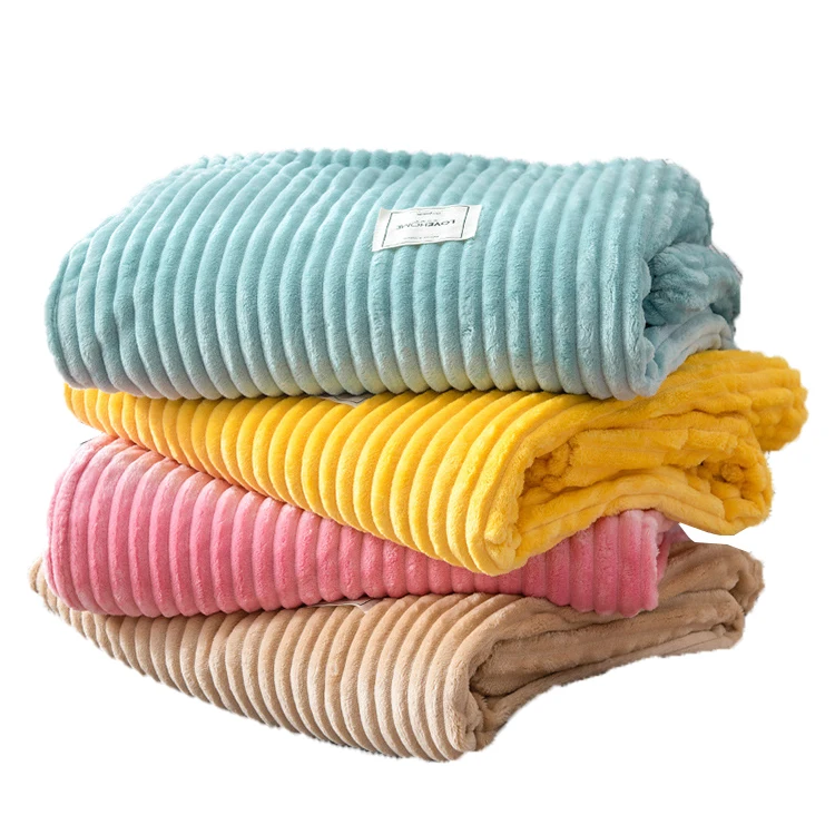 Custom Home Office Travel Pure Color Casual Soft Warm Magic Velvet Thick Coral Fleece Nap Blanket