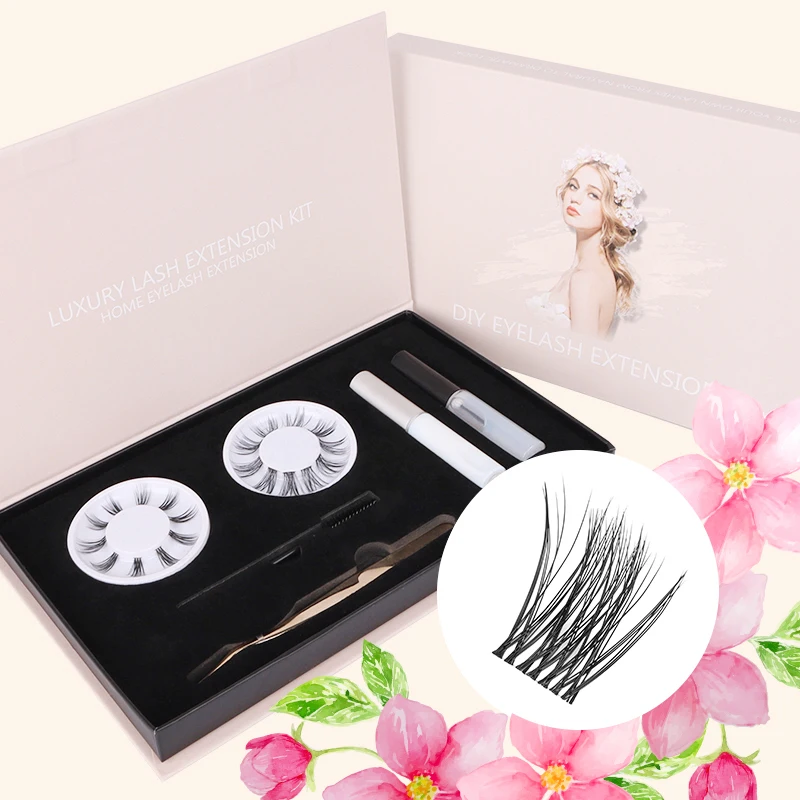 Hollyren Thin Band Koreon Superfine Band Individual Eyelash Cluster Wispy DIY Lash Extensions Kit Lash Ribbon Pre cut Segments
