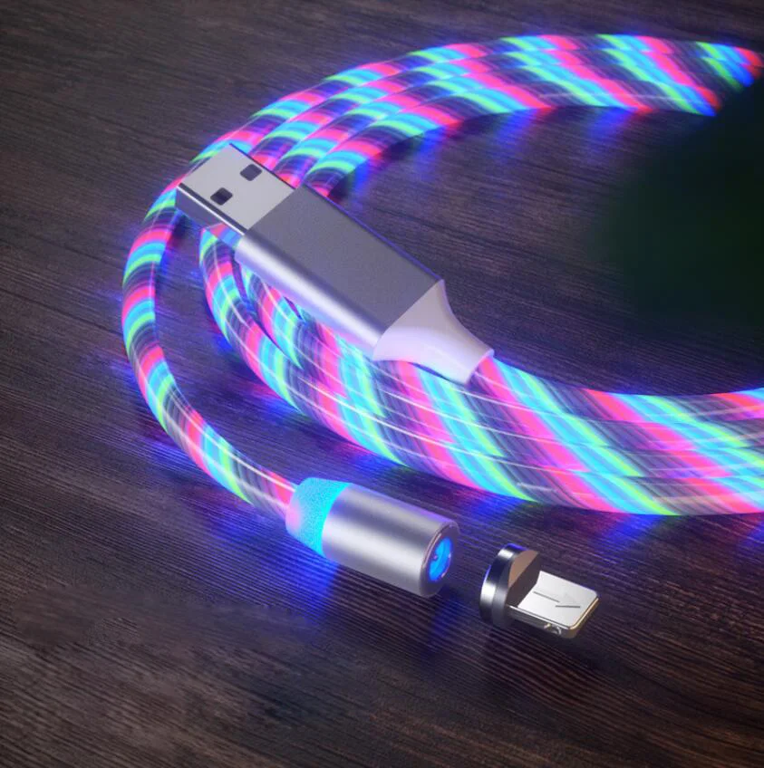 Лидер продаж 2020 магнитный usb-кабель компьютерные кабели линия передачи данных кабель для быстрой зарядки 3A потоковый светильник