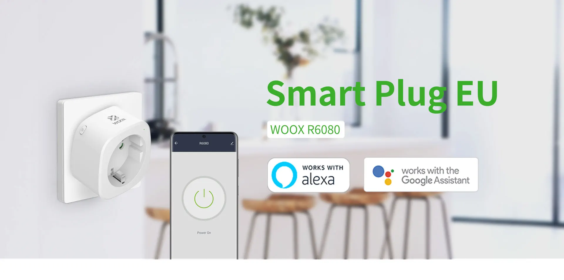 WOOX умный дом мини-розетка, Wi-Fi розетка 16A совместим с Alexa Assistant Голосовое управление интеллектуальными штепсельными вилками ЕС Wi-Fi
