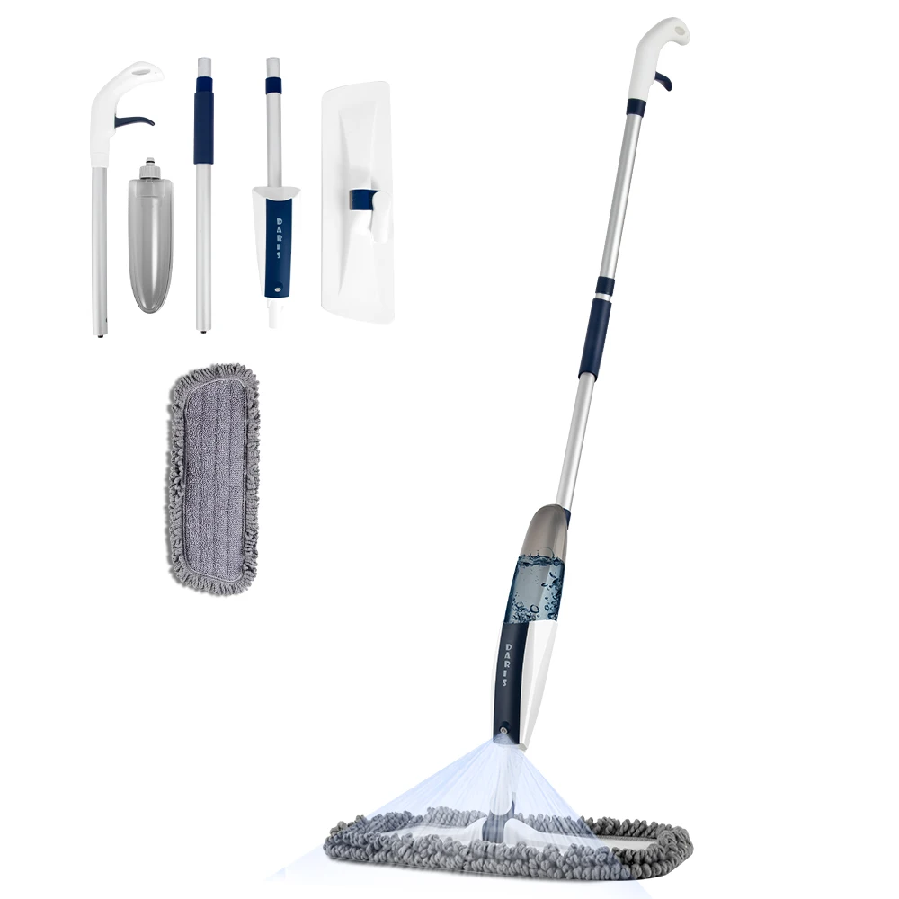 DARIS New Design Comfortable Handle Floor Cleaning Tool Rotatable 360 Degree Lazy Spray Mop With Water Tank