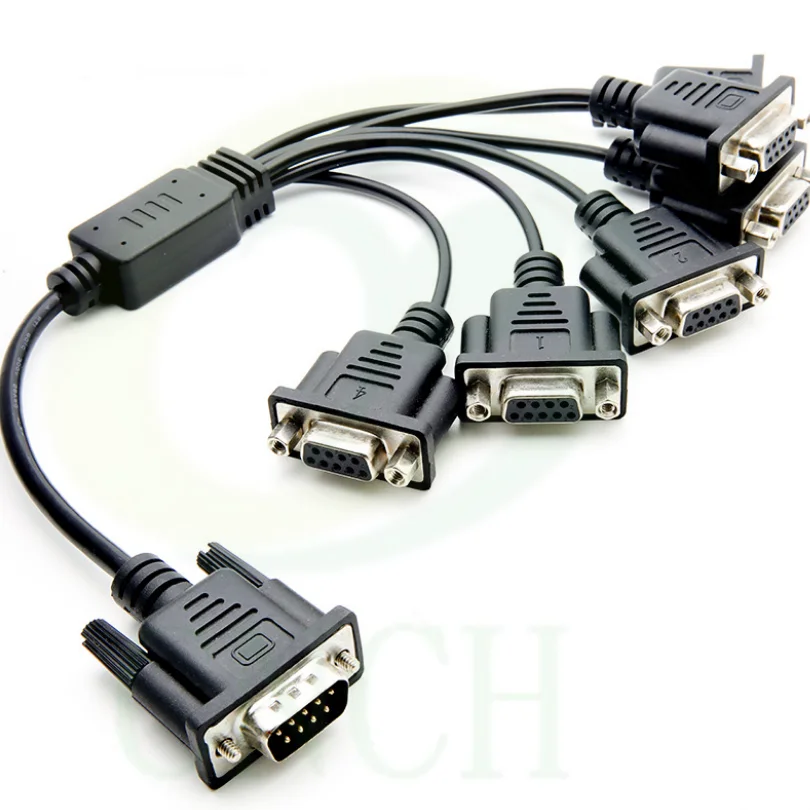 Customized DB9 revolution 6 female industrial equipment cable D-SUB serial cable drag six front lock nut data cable