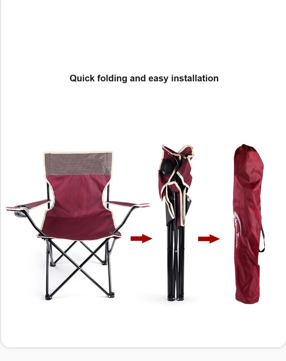 Portable Folding Camping Chair with Cup Holder Modern Design Garden Chair for Outdoor Camping and Hiking
