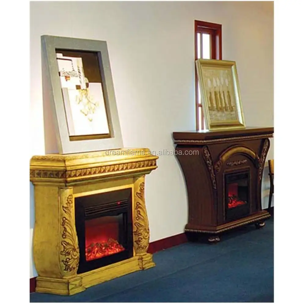 Wood Fireplace Stove Living Room Decor Ceramic Glass Wall Mounted Marble Wooden Table Insert Electric Fireplace 3D 2022 Model