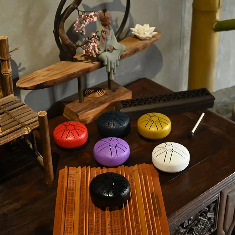 Moon White Ethereal Drum Harmonize with the Five Elements 3 inch Steel Drum