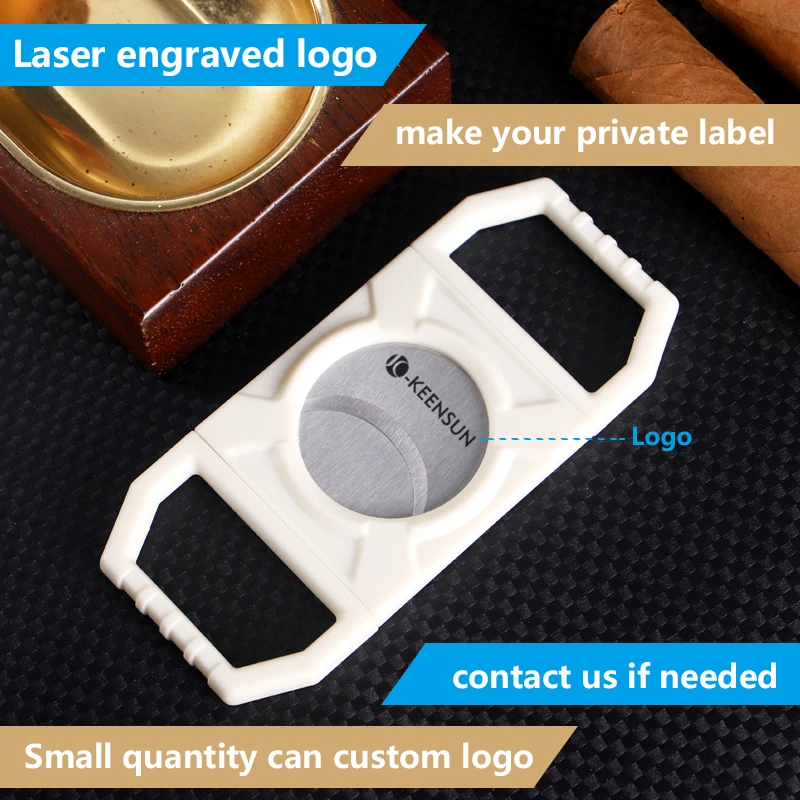portable wholesale custom logo high quality black white stainless steal guilitene cigar cutter cigar scissor clip
